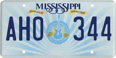 MS license plate AHO344