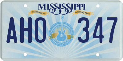 MS license plate AHO347