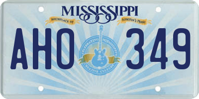 MS license plate AHO349
