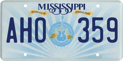 MS license plate AHO359