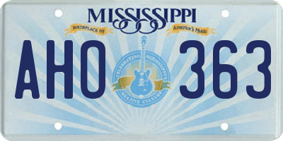 MS license plate AHO363