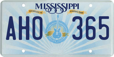 MS license plate AHO365