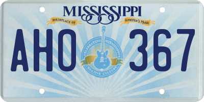 MS license plate AHO367