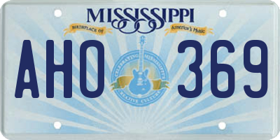 MS license plate AHO369