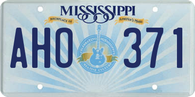 MS license plate AHO371