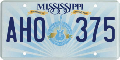 MS license plate AHO375
