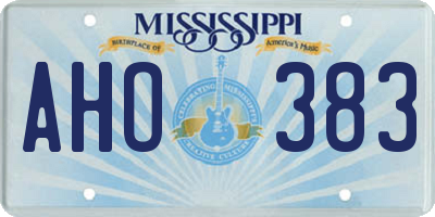 MS license plate AHO383