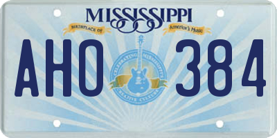 MS license plate AHO384