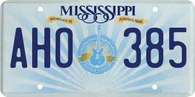 MS license plate AHO385