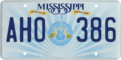 MS license plate AHO386