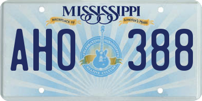 MS license plate AHO388