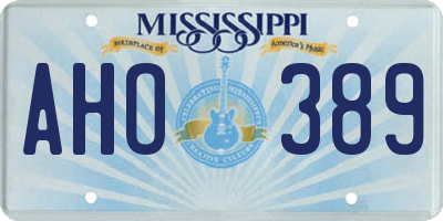 MS license plate AHO389