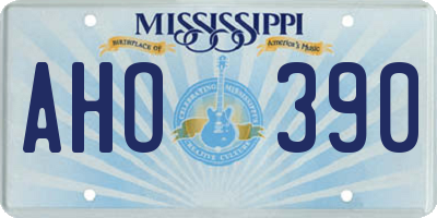 MS license plate AHO390