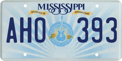 MS license plate AHO393