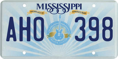 MS license plate AHO398