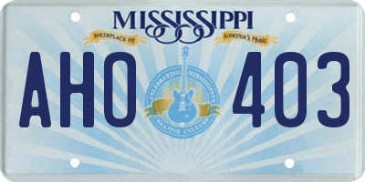 MS license plate AHO403