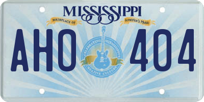 MS license plate AHO404