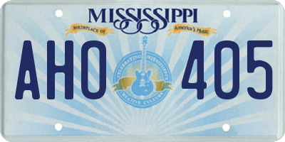 MS license plate AHO405