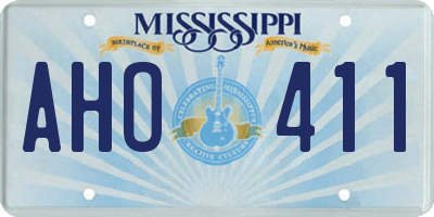 MS license plate AHO411