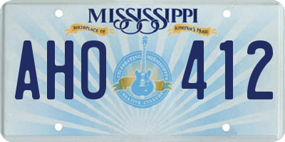 MS license plate AHO412