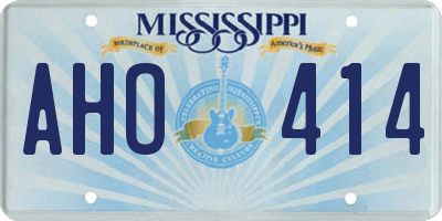 MS license plate AHO414