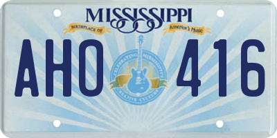 MS license plate AHO416