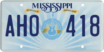 MS license plate AHO418
