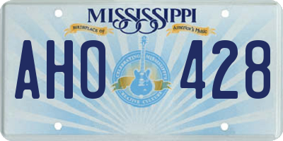 MS license plate AHO428