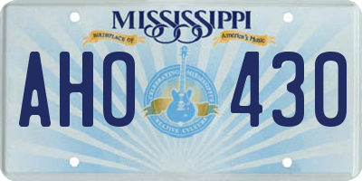MS license plate AHO430