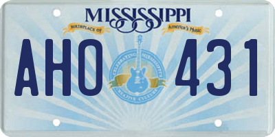 MS license plate AHO431