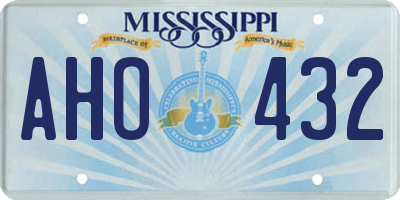 MS license plate AHO432
