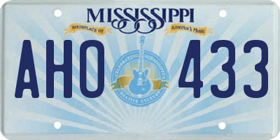 MS license plate AHO433
