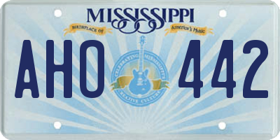 MS license plate AHO442