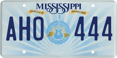 MS license plate AHO444