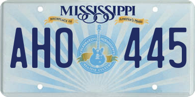 MS license plate AHO445