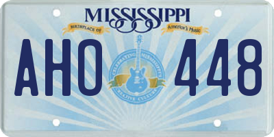 MS license plate AHO448