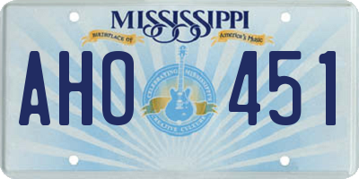 MS license plate AHO451