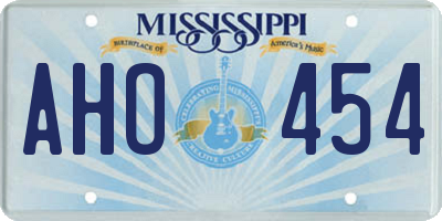 MS license plate AHO454