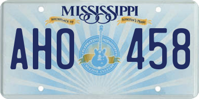 MS license plate AHO458
