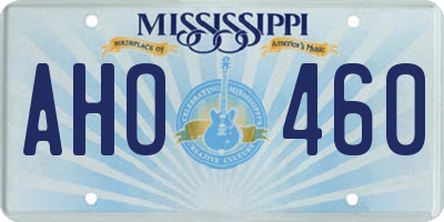 MS license plate AHO460