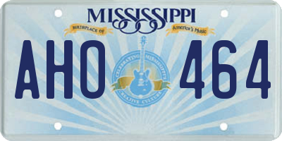 MS license plate AHO464