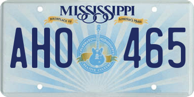 MS license plate AHO465