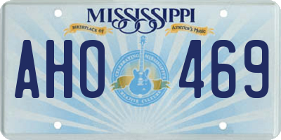 MS license plate AHO469