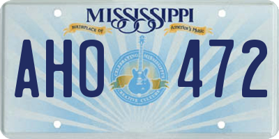 MS license plate AHO472