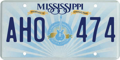 MS license plate AHO474