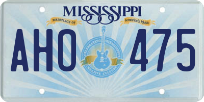 MS license plate AHO475