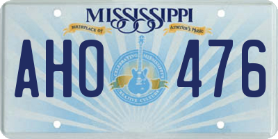 MS license plate AHO476