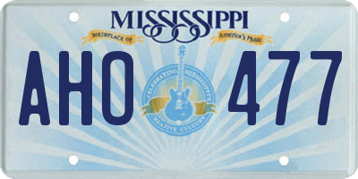 MS license plate AHO477