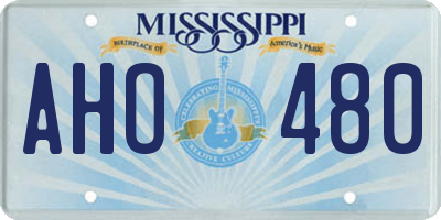 MS license plate AHO480