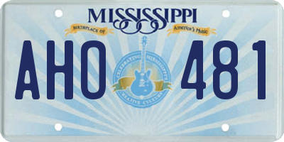 MS license plate AHO481
